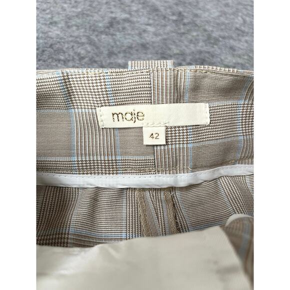 Maje Women’s Straight Leg Dress Pants Trousers Gray Plaid Size EU 42/US XL - Picture 4 of 6